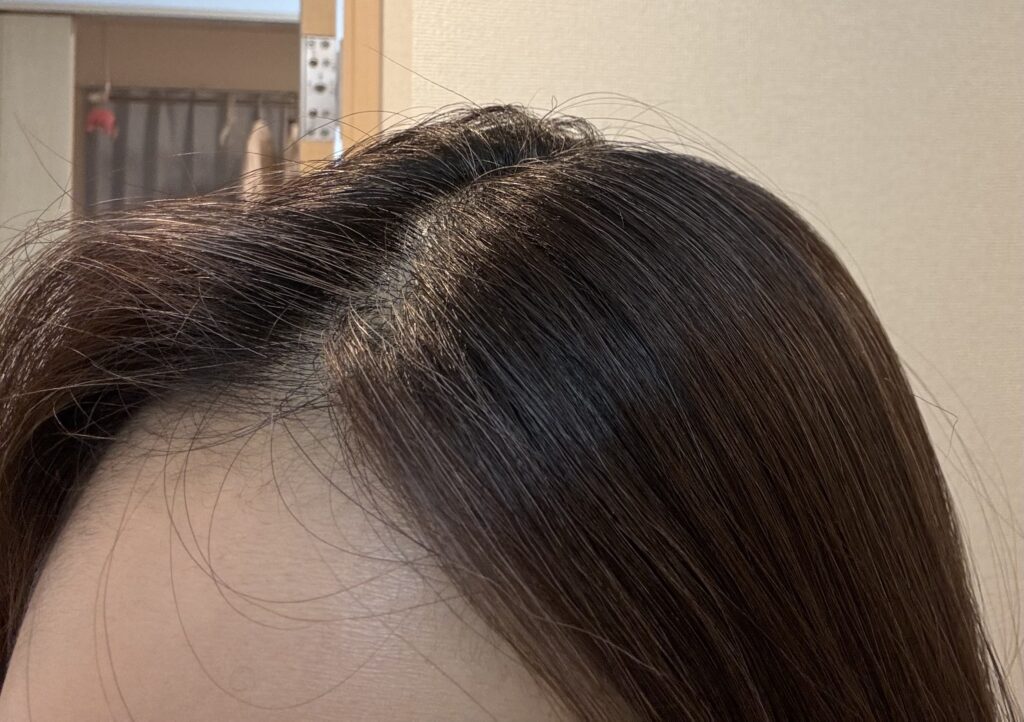 クレイエンス クレイスパ カラートリートメント　モカブラウン使用後の様子