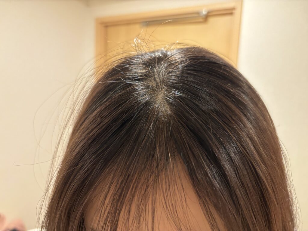 サイオスのカラートリートメントを1回使用した様子