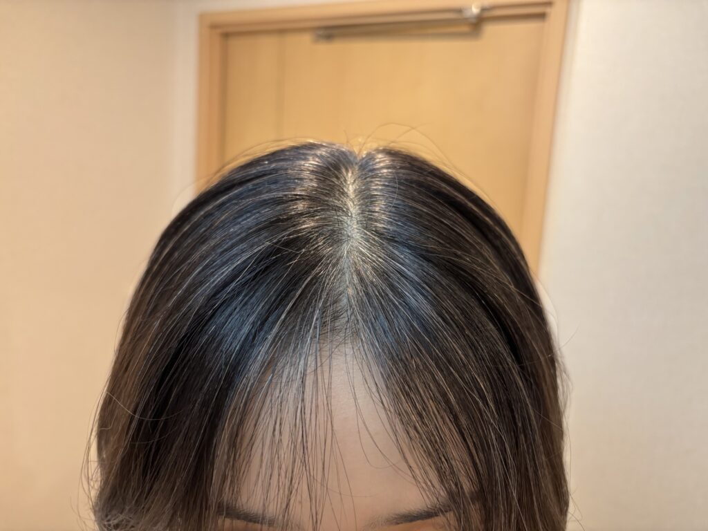 クレイエンス クレイスパ カラートリートメント　アッシュブラウン色落ちの様子