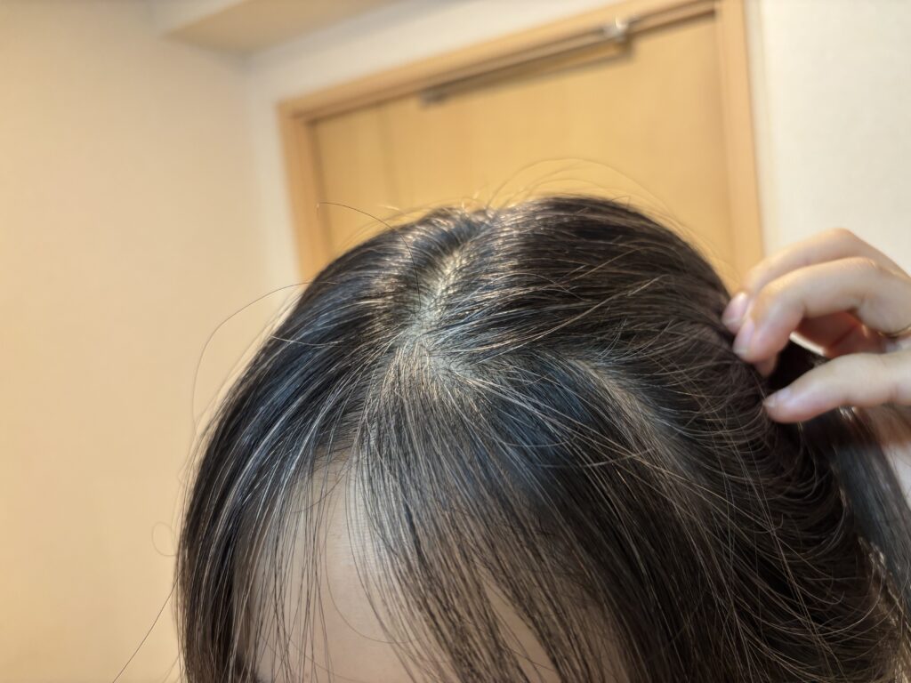 クレイエンス クレイスパ カラートリートメント　アッシュブラウン色落ちの様子