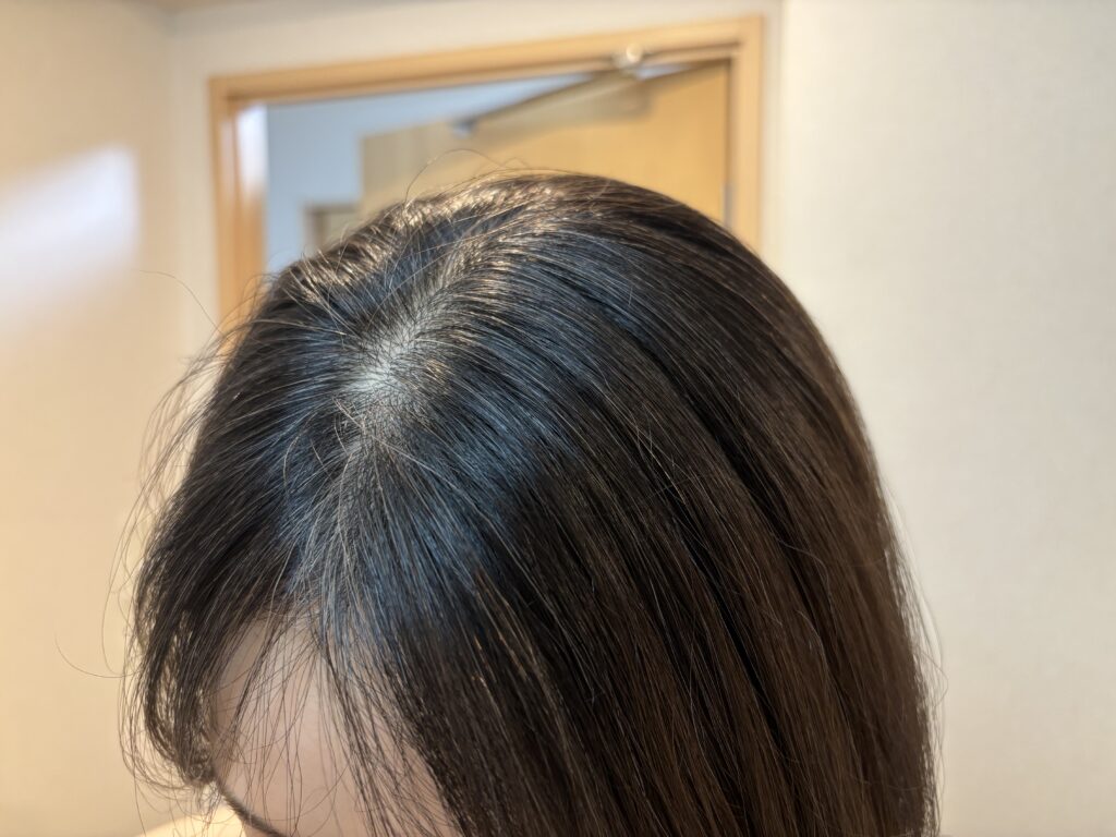 クレイエンスのアッシュブラウン使用直後の様子