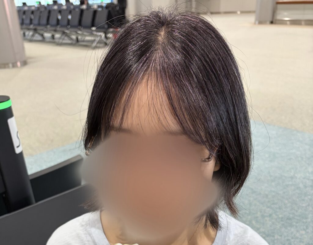 エブリ　アンナドンナ　カラートリートメント　カシスピンクを白髪に使ってみた様子